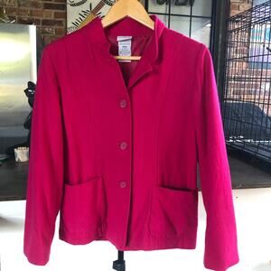 Vintage White Stag Pink Wool Blend Pea Coat Women's 4/6 Preppy Barbie 90s Y2K